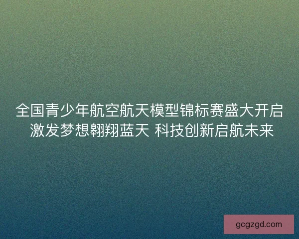全国青少年航空航天模型锦标赛盛大开启 激发梦想翱翔蓝天 科技创新启航未来
